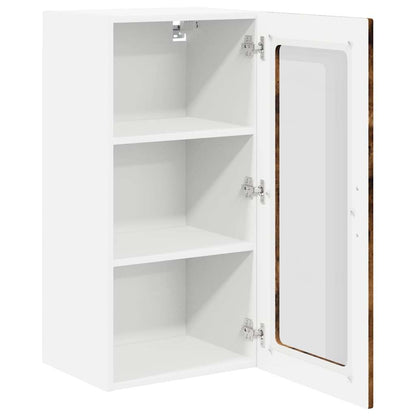 Kitchen Wall Cabinet with Door 2 pcs Smoked Oak 40 x 31 x 80 cm