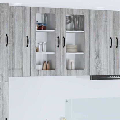 Kitchen Wall Cabinet with Shelf Grey Sonoma 40 x 31 x 80 cm
