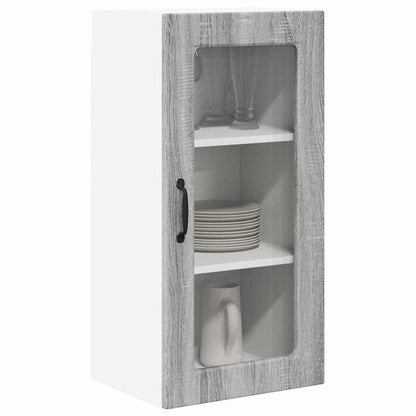 Kitchen Wall Cabinet with Shelf Grey Sonoma 40 x 31 x 80 cm
