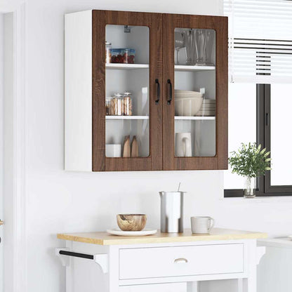 Kitchen Wall Cabinet with Shelf 2 pcs Brown Oak 40 x 31 x 80 cm