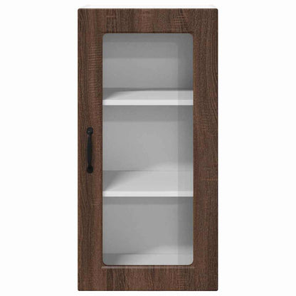 Kitchen Wall Cabinet with Shelf 2 pcs Brown Oak 40 x 31 x 80 cm