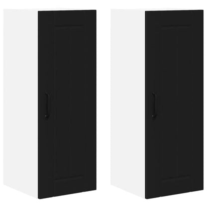 Kitchen Wall Cabinet with Shelf 2 pcs Black 30 x 31 x 80 cm