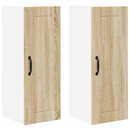Kitchen Wall Cabinet with Door 2 pcs Sonoma Oak 30 x 31 x 80 cm