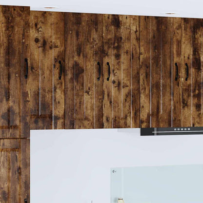 Kitchen Wall Cabinet with Door 2 pcs Smoked Oak 30 x 31 x 80 cm