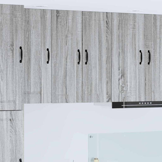 Kitchen Wall Cabinet 2 pcs Grey Sonoma 30 x 31 x 80 cm