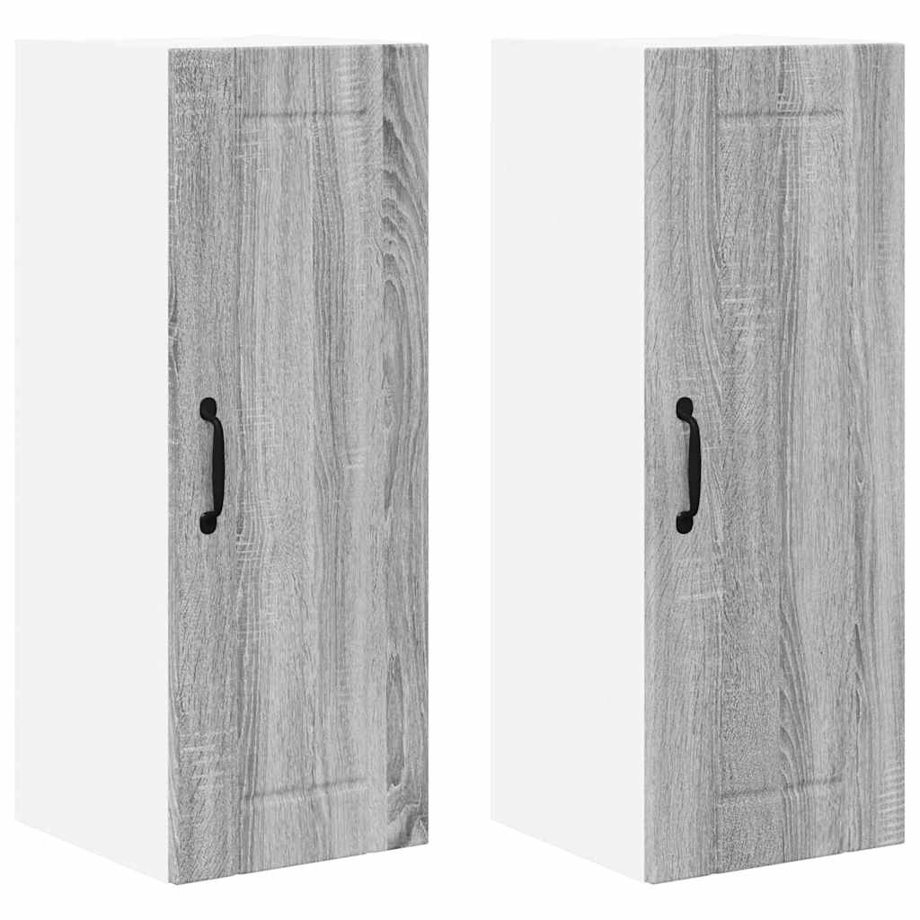 Kitchen Wall Cabinet 2 pcs Grey Sonoma 30 x 31 x 80 cm