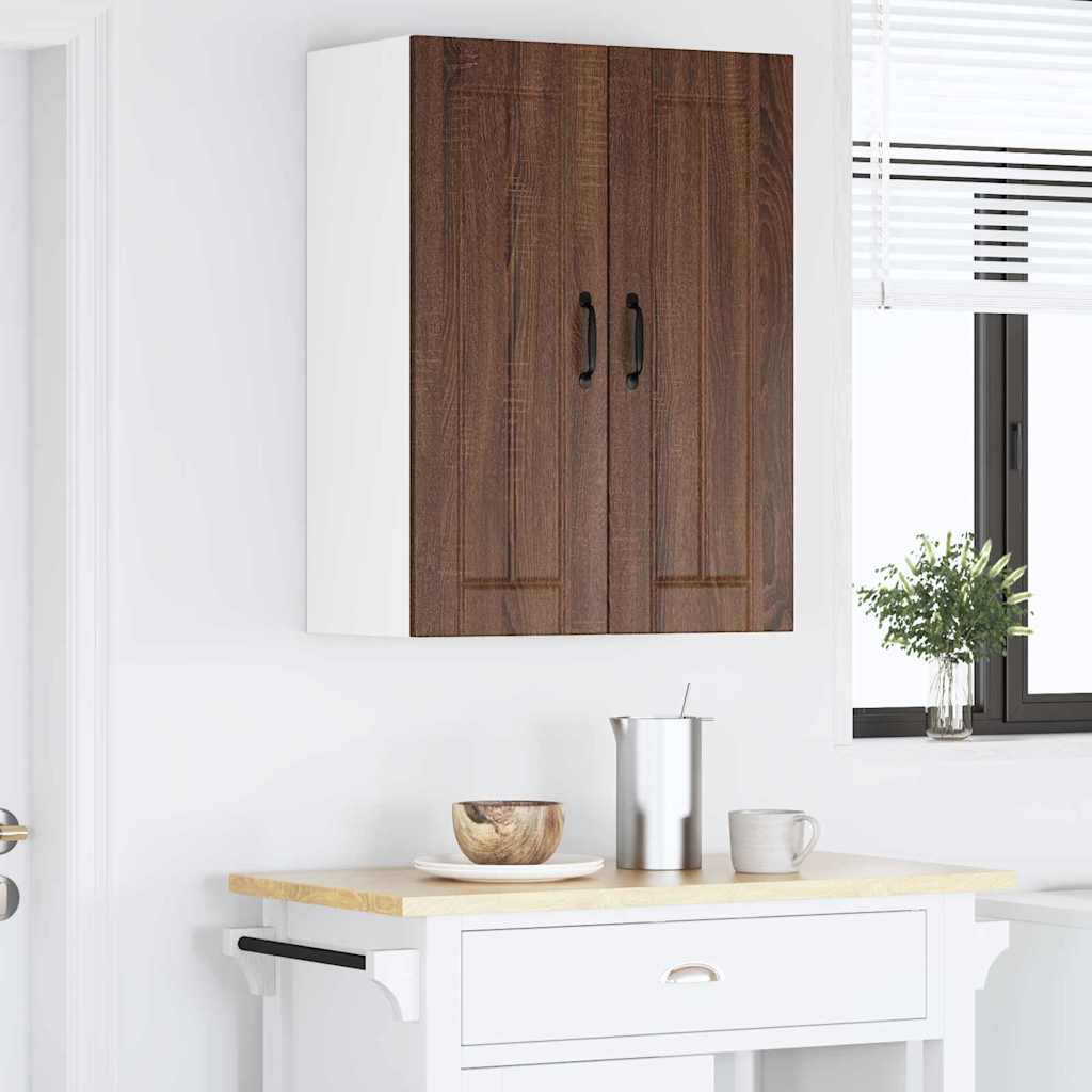 Kitchen Wall Cabinet with Shelf 2 pcs Brown Oak 30 x 31 x 80 cm