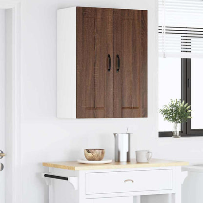 Kitchen Wall Cabinet with Shelf 2 pcs Brown Oak 30 x 31 x 80 cm