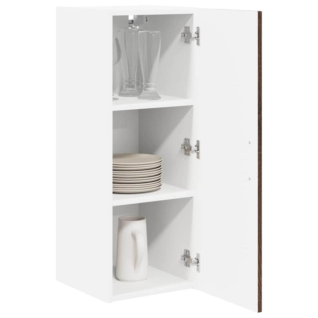Kitchen Wall Cabinet with Shelf 2 pcs Brown Oak 30 x 31 x 80 cm