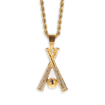 Baseball Bat Pendant Necklace