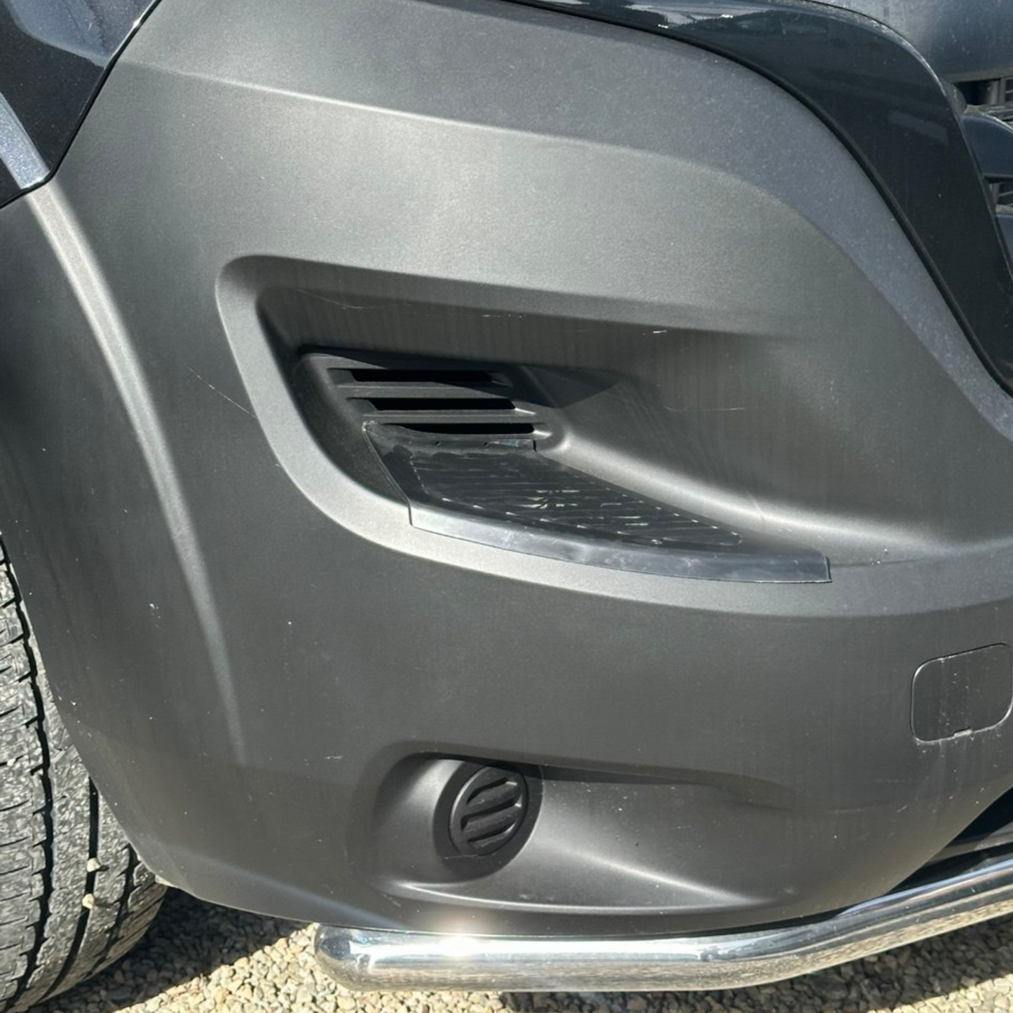 For Vauxhall Movano Front Bumper Foot Plate Protectors – Black, Set of 2 | Van-X