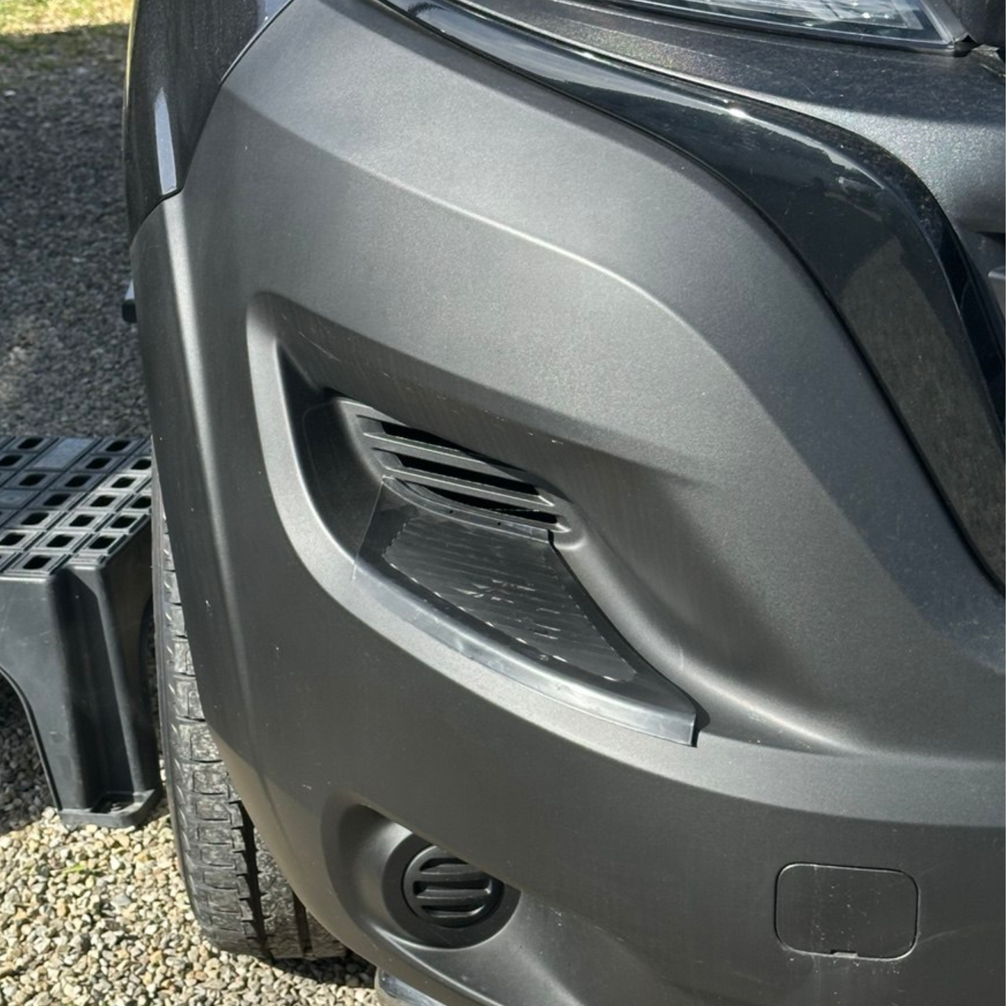 For Vauxhall Movano Front Bumper Foot Plate Protectors – Black, Set of 2 | Van-X