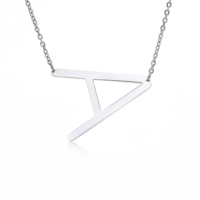 Big Initial Letter Pendant Necklace, Gold Silver, and Rose Gold