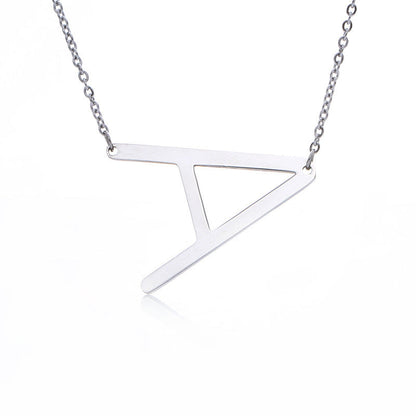 Big Initial Letter Pendant Necklace, Gold Silver, and Rose Gold