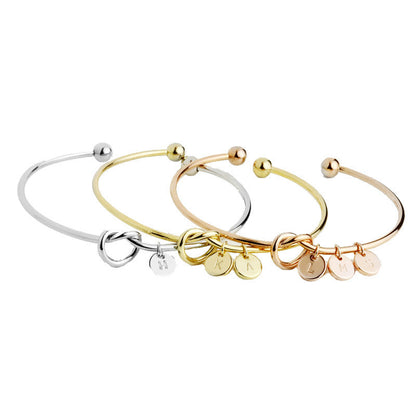 Personalized Initial Heart Knot Bracelet