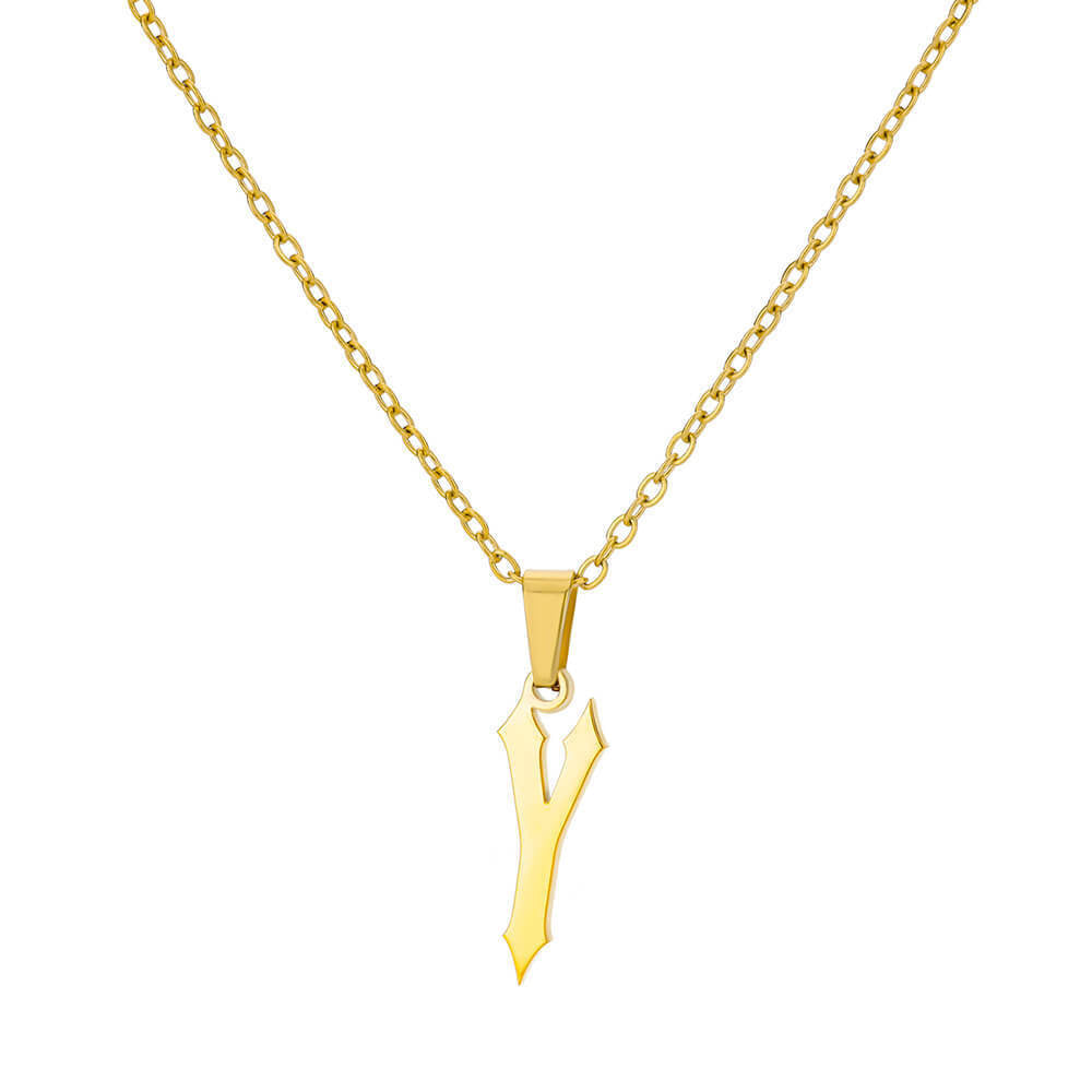 Funky A-Z Letter Pendant Necklace