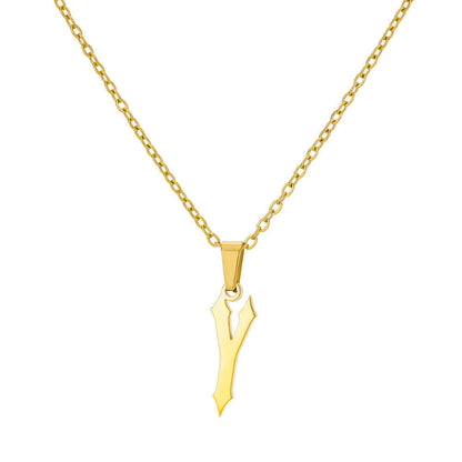 Funky A-Z Letter Pendant Necklace