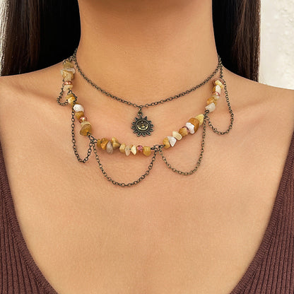 Multi-Layer Irregular Gravel Beach Necklace