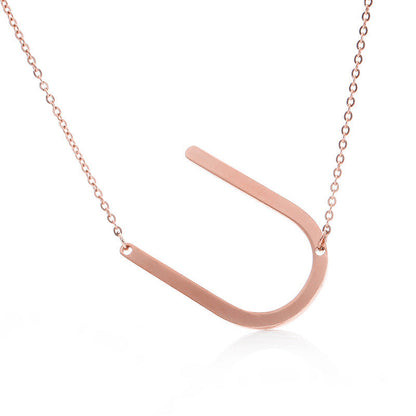 Big Initial Letter Pendant Necklace, Gold Silver, and Rose Gold