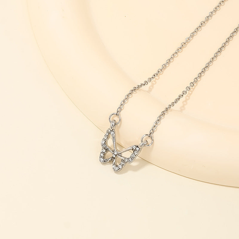 Sweet Light Luxury Bow Necklace for