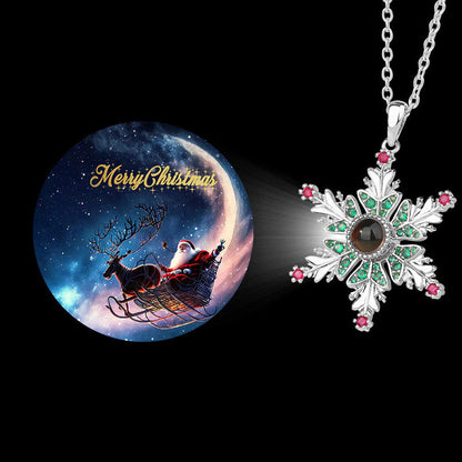 Christmas Snowflake Projection Necklace