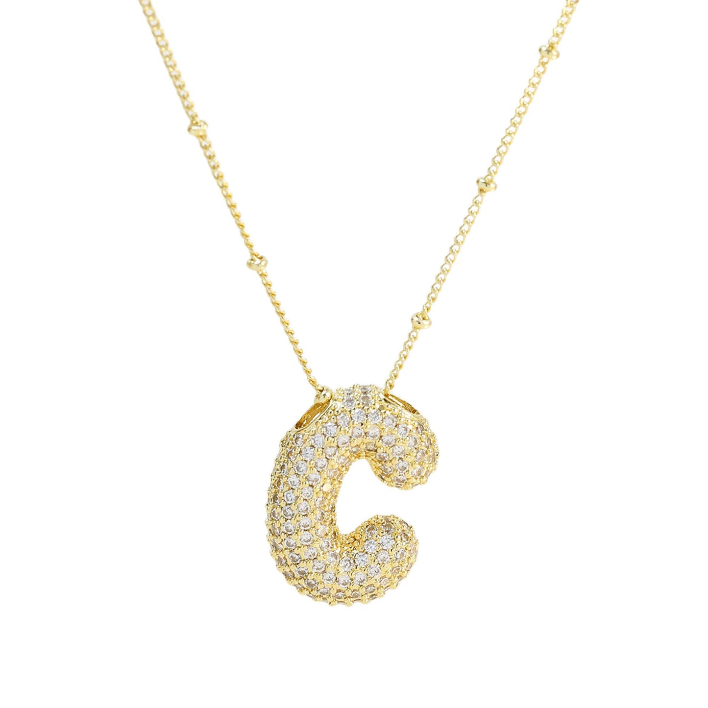 Bubble Balloon A-Z Letter Pendant Necklace