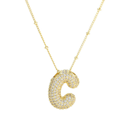Bubble Balloon A-Z Letter Pendant Necklace