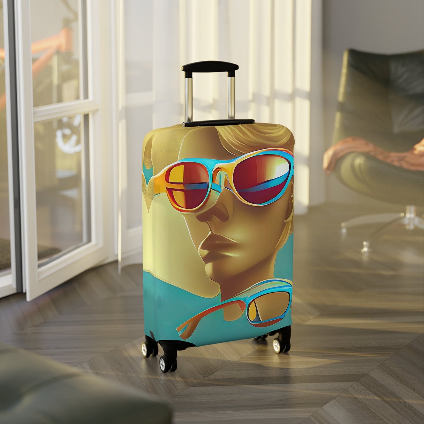 Retro Cool Blue – Protective Suitcase Cover