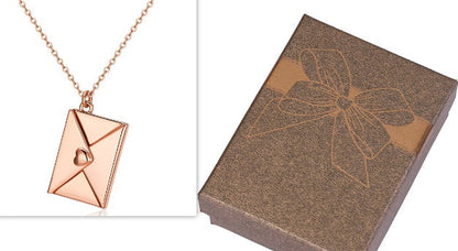 Envelope Necklace with Carved Love Letter