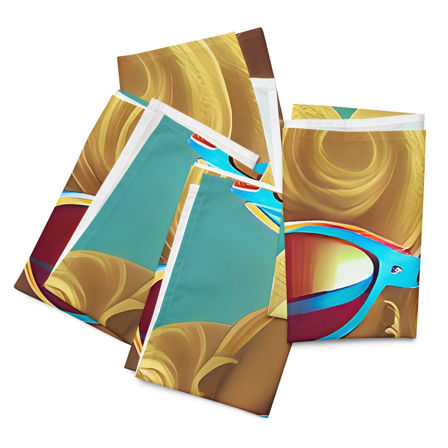 Retro Cool Blue - Cloth Napkin Set