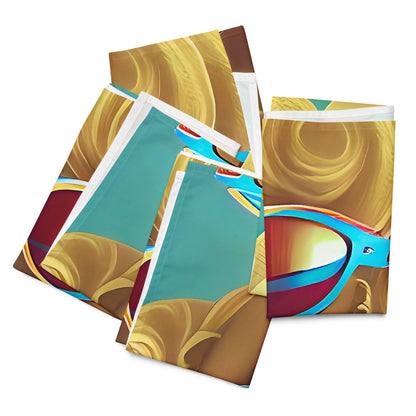 Retro Cool Blue - Cloth Napkin Set