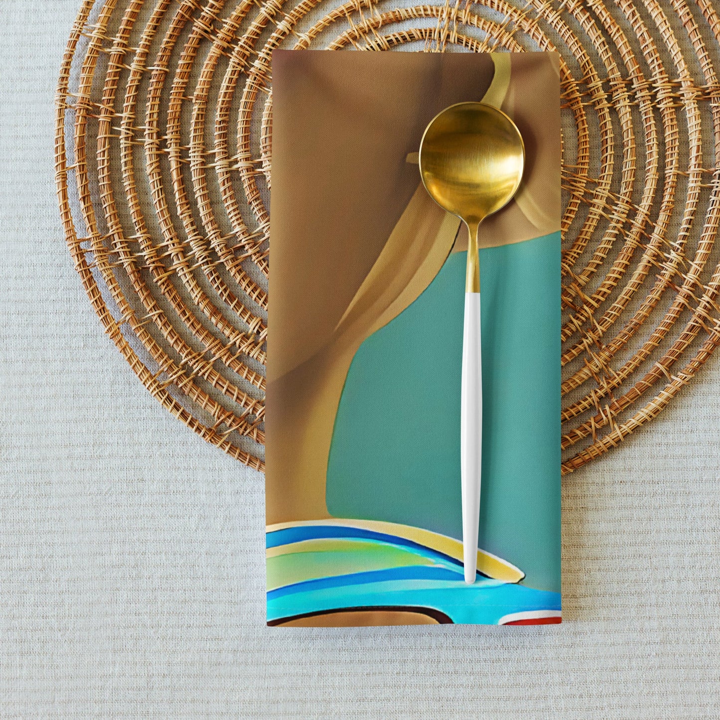Retro Cool Blue - Cloth Napkin Set