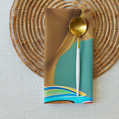Retro Cool Blue - Cloth Napkin Set