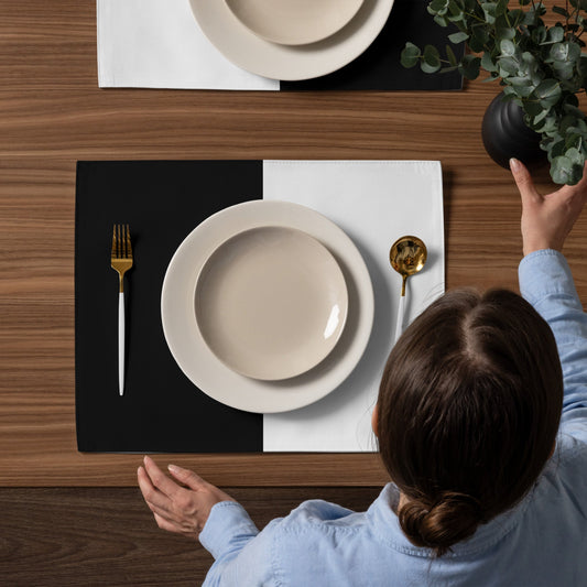 Half Black Half White - Placemat Set