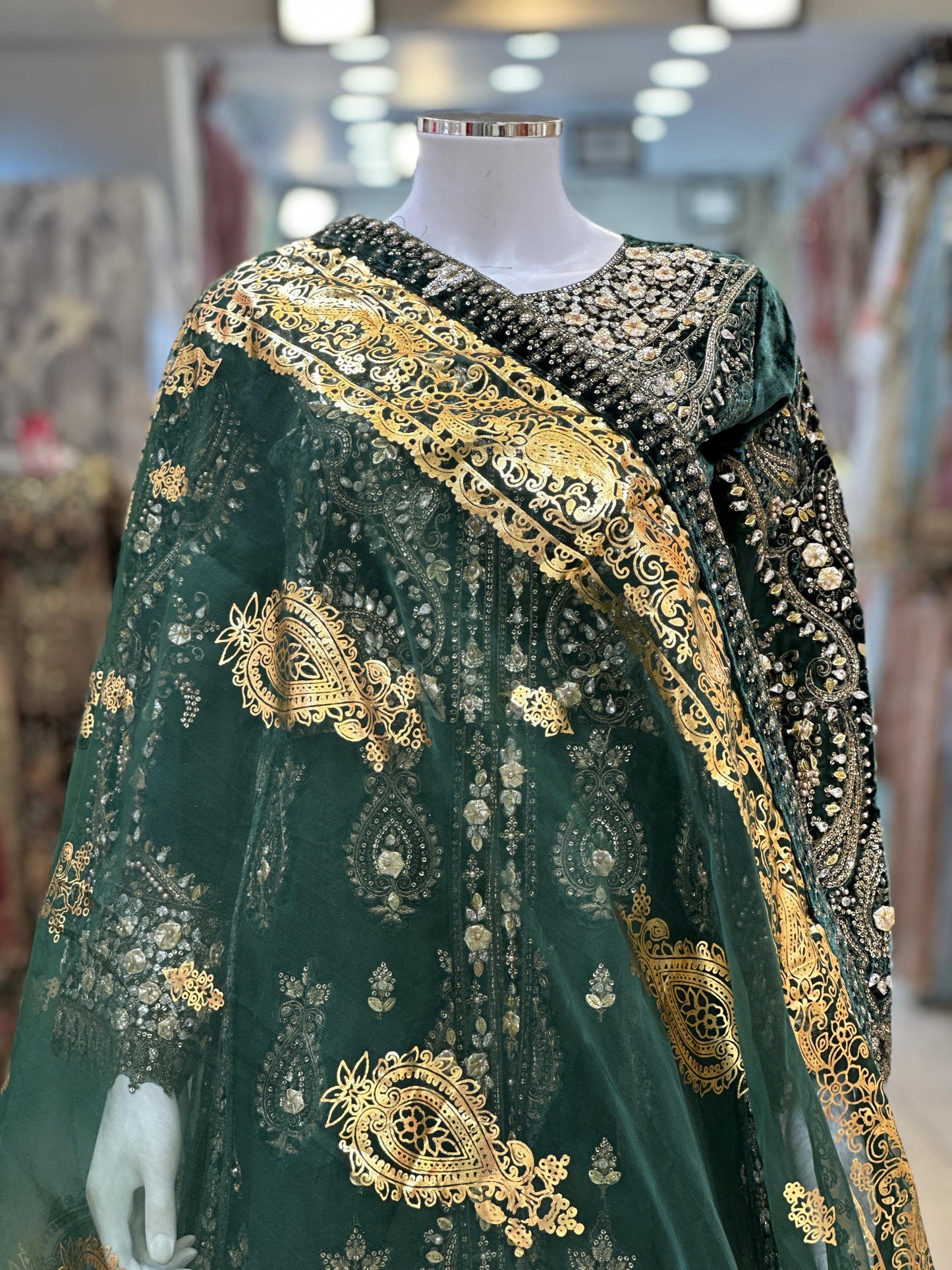 Tehwar- Luxury Organza Maxi Outfit with organza Dupatta-Ready To Wear TehV8D1