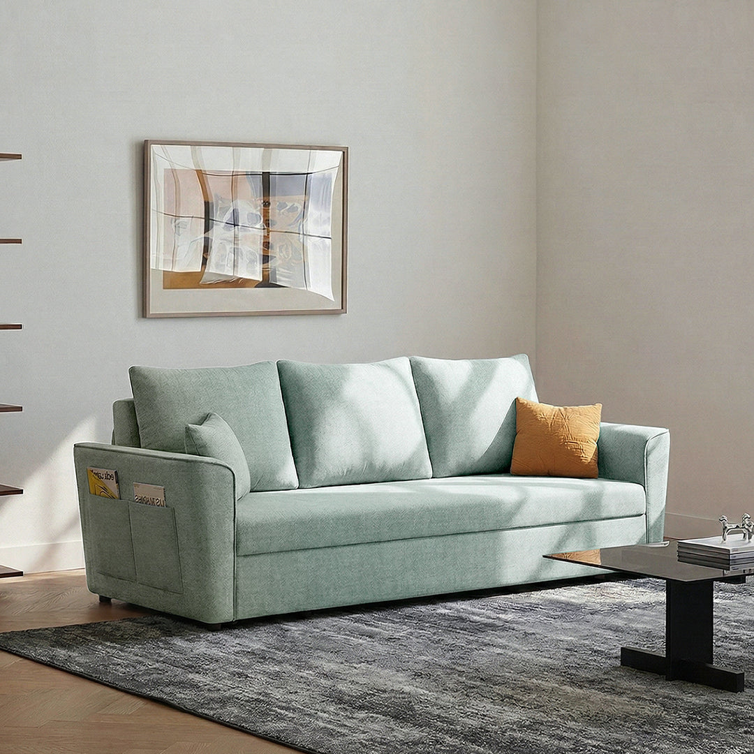 Gertrude Two Seater Sofa Bed, Linen
