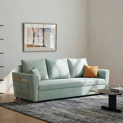 Gertrude Two Seater Sofa Bed, Linen