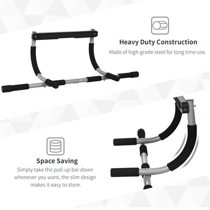 HOMCOM Indoor Fitness Door Horizontal Bar Pull-ups Home Gym Upper Body Workout