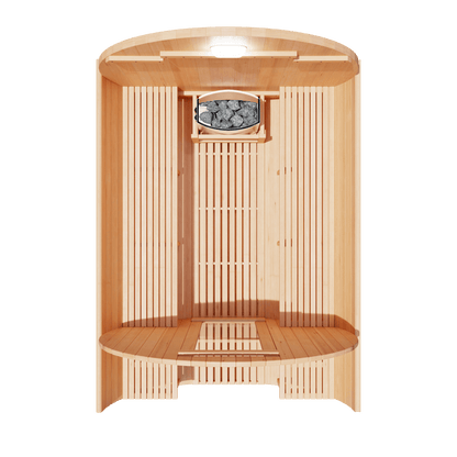 KOVE Outdoor Barrel Sauna – 5–6 Person Garden Sauna with 6kW Electric Heater