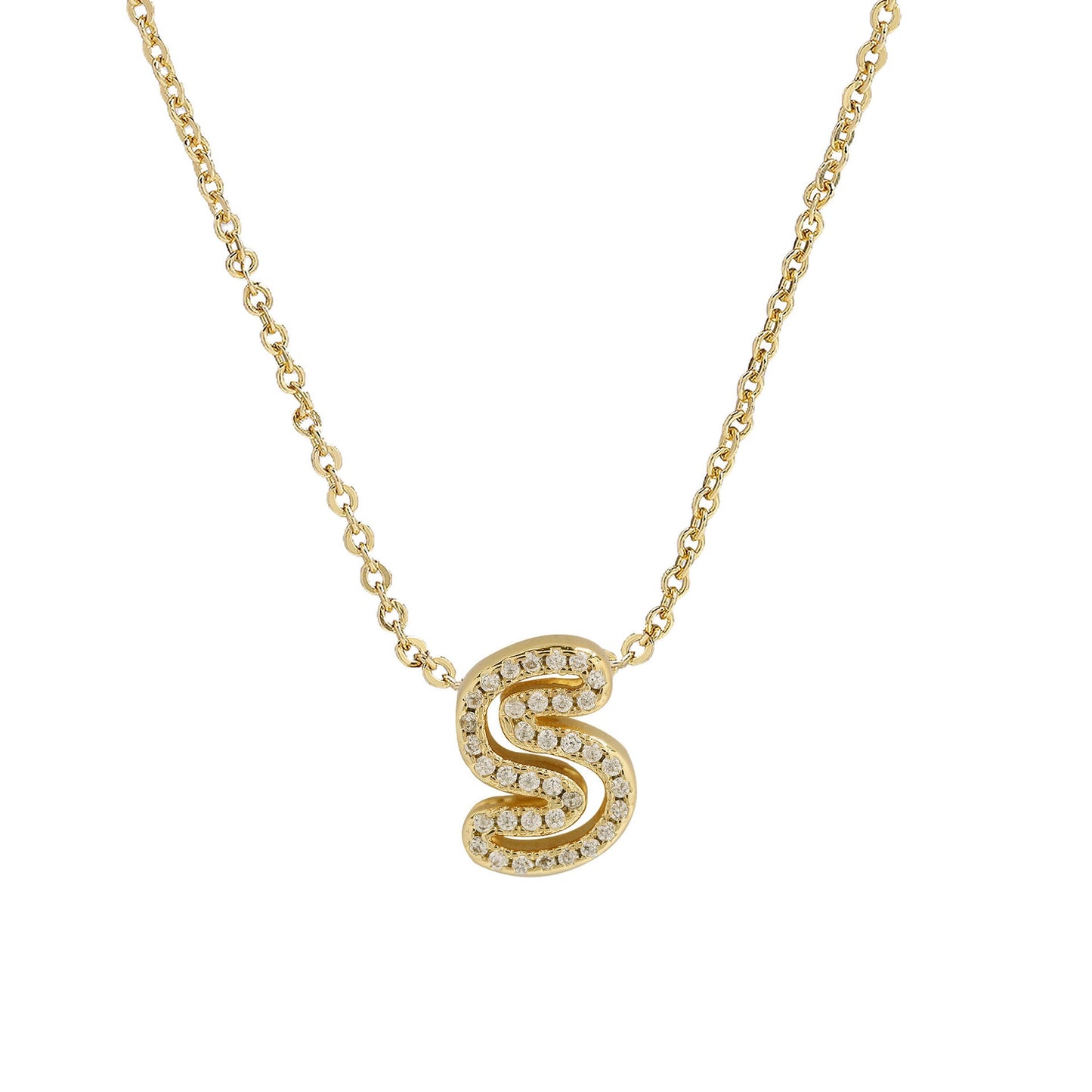 Gold-Plated A–Z English Letter Pendant Necklace
