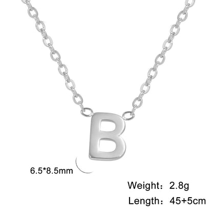 26 English Letter Steel Color Necklace