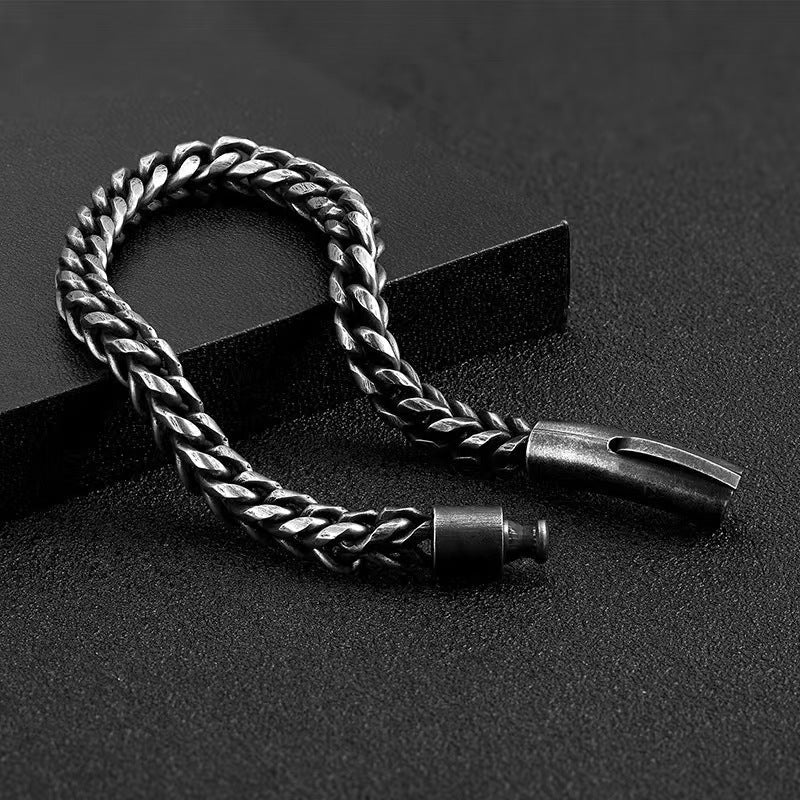 Round Mill Titanium Steel Vintage Bracelet