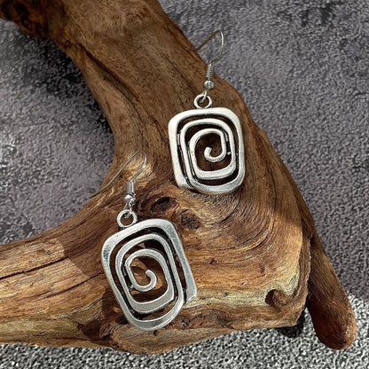 Irregular Spiral Pendant Earrings