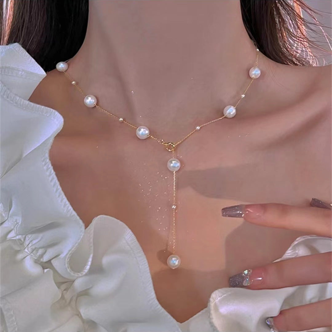 Trendy Starry Pearl Necklace & Bracelet for Women