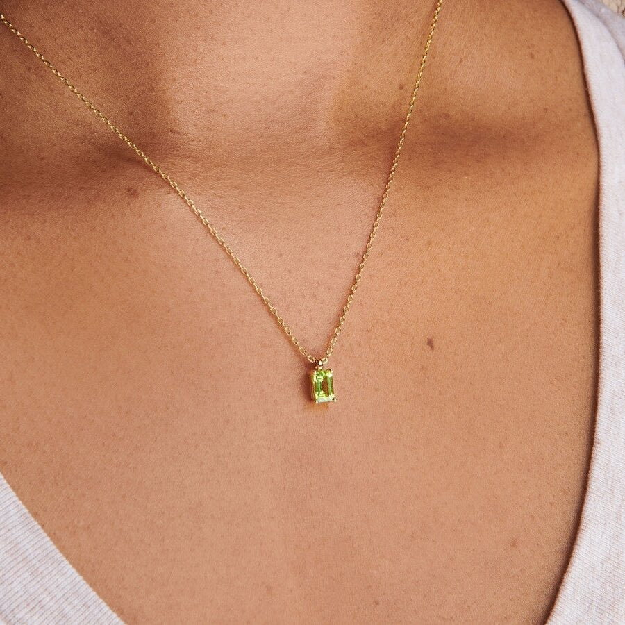 Titanium Steel Birthstone Necklaces