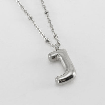 Bubble Letter Pendant Necklace A-Z