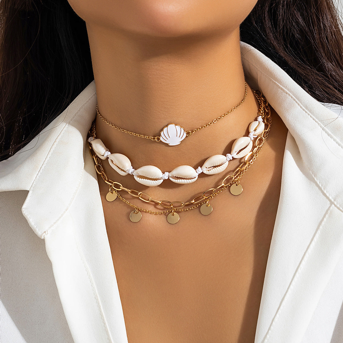 Beaded Beach Pearl Necklace with Resin Star Pendant