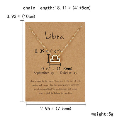 12 Zodiac Sign Constellation Pendant Necklace