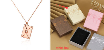 Envelope Necklace with Carved Love Letter