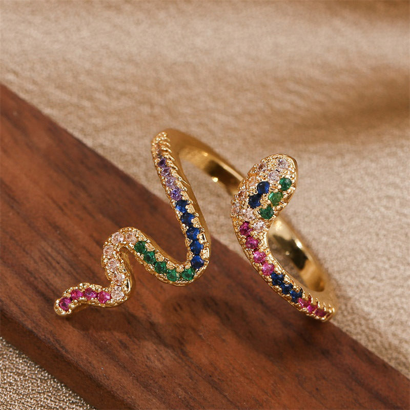 Gold Plated Animal Snake Open Ring